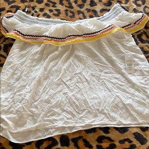 Off the shoulder blouse.